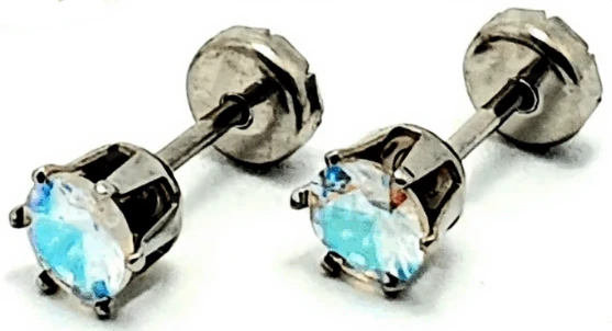 Aros abridores de acero quirurgico Strass Tornasol 4mm